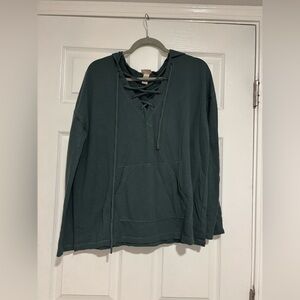 Mossimo Supply Co. Teal Lace-Up Hoodie